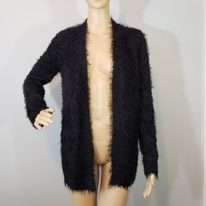 APT. 9 Black Metallic Fuzzy Cardigan
